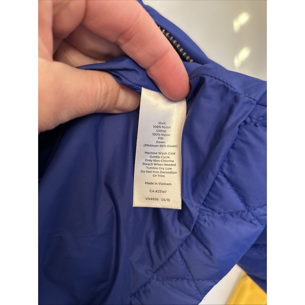 Talbots Down Fill Puffer Vest Women's‎ Size Medium Blue Quilted Full Zip Pockets - Picture 8 of 9